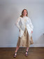 RINASCHIMENTO Long Ruffled Blouse in White (Size L)
