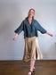 Massimo Dutti Satin Midi Skirt in Gold (Size L)