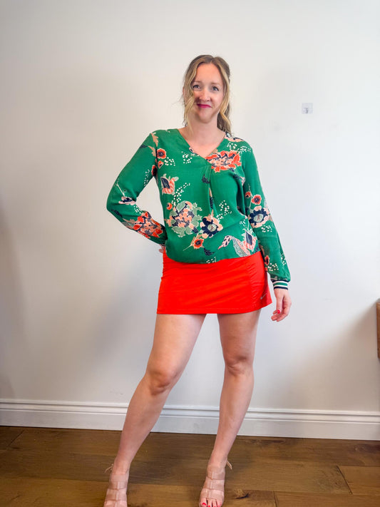 Part Two "Pax Blouse in Green Floral" (Size M/L)