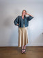 Massimo Dutti Satin Midi Skirt in Gold (Size L)