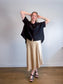 Massimo Dutti Satin Midi Skirt in Gold (Size L)