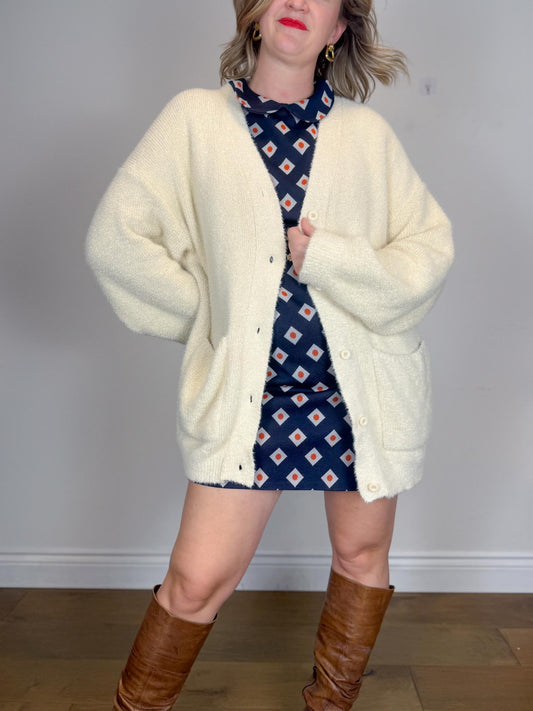Smash & Tess Fuzzy Neutral Cardigan (Size 2XL)