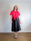 Banana Republic Cropped Front Tie T-Shirt in Hot Pink (Size L)