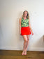 Melanie Lyne Sleeveless Top in Green/Black Print (Size S)