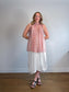 Max Mara Floral Sheer Blouse with Neck Tie in Red/White (Size L)