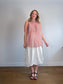 Max Mara Floral Sheer Blouse with Neck Tie in Red/White (Size L)
