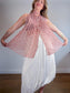 Max Mara Floral Sheer Blouse with Neck Tie in Red/White (Size L)