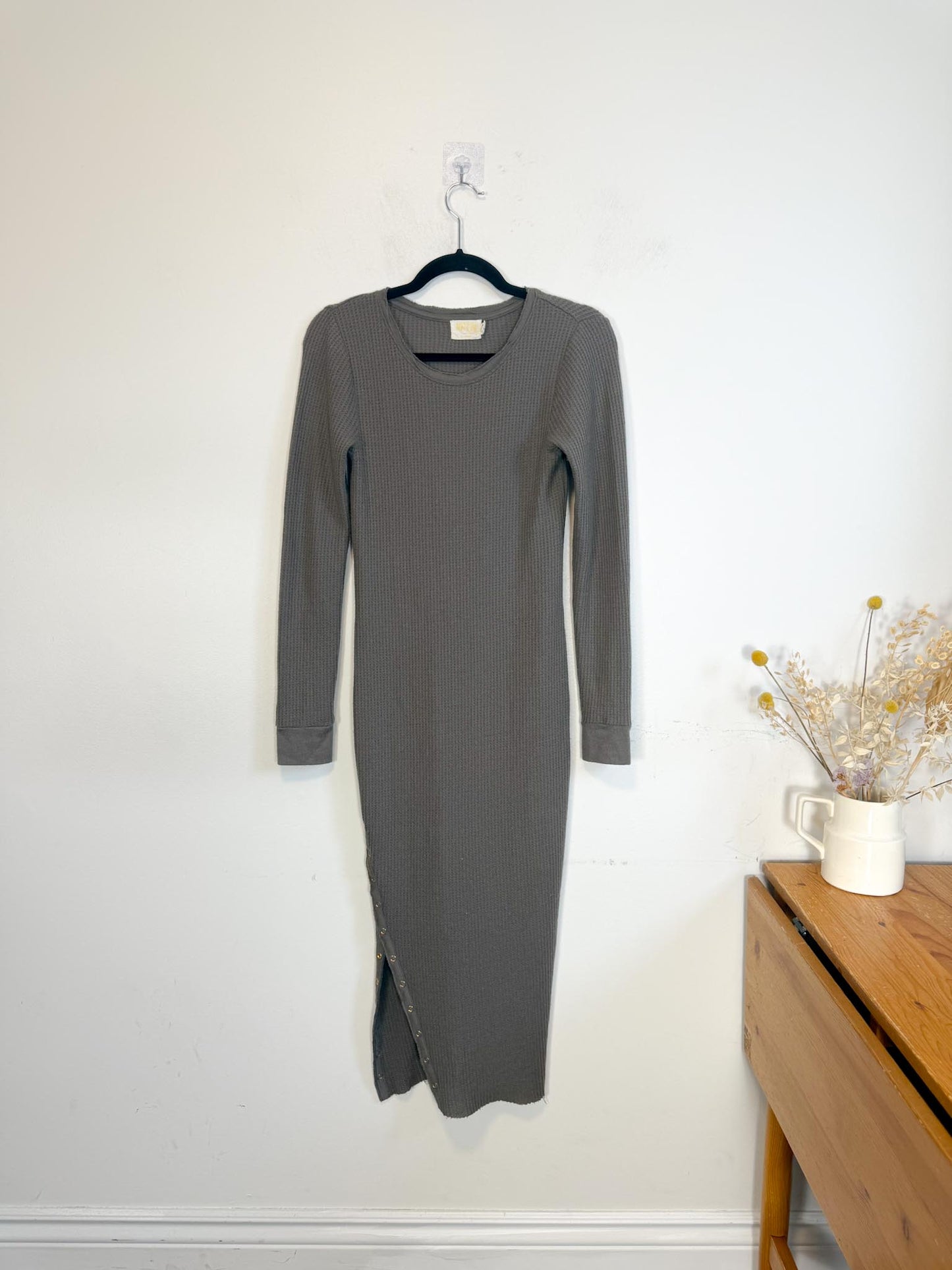 Nation LTD "Alanna Waffle Knit Dress in Grey" (Size S)