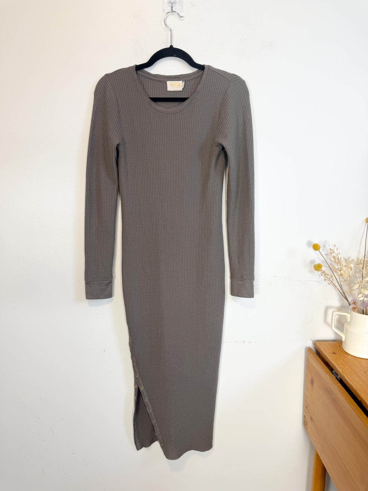 Nation LTD "Alanna Waffle Knit Dress in Grey" (Size S)