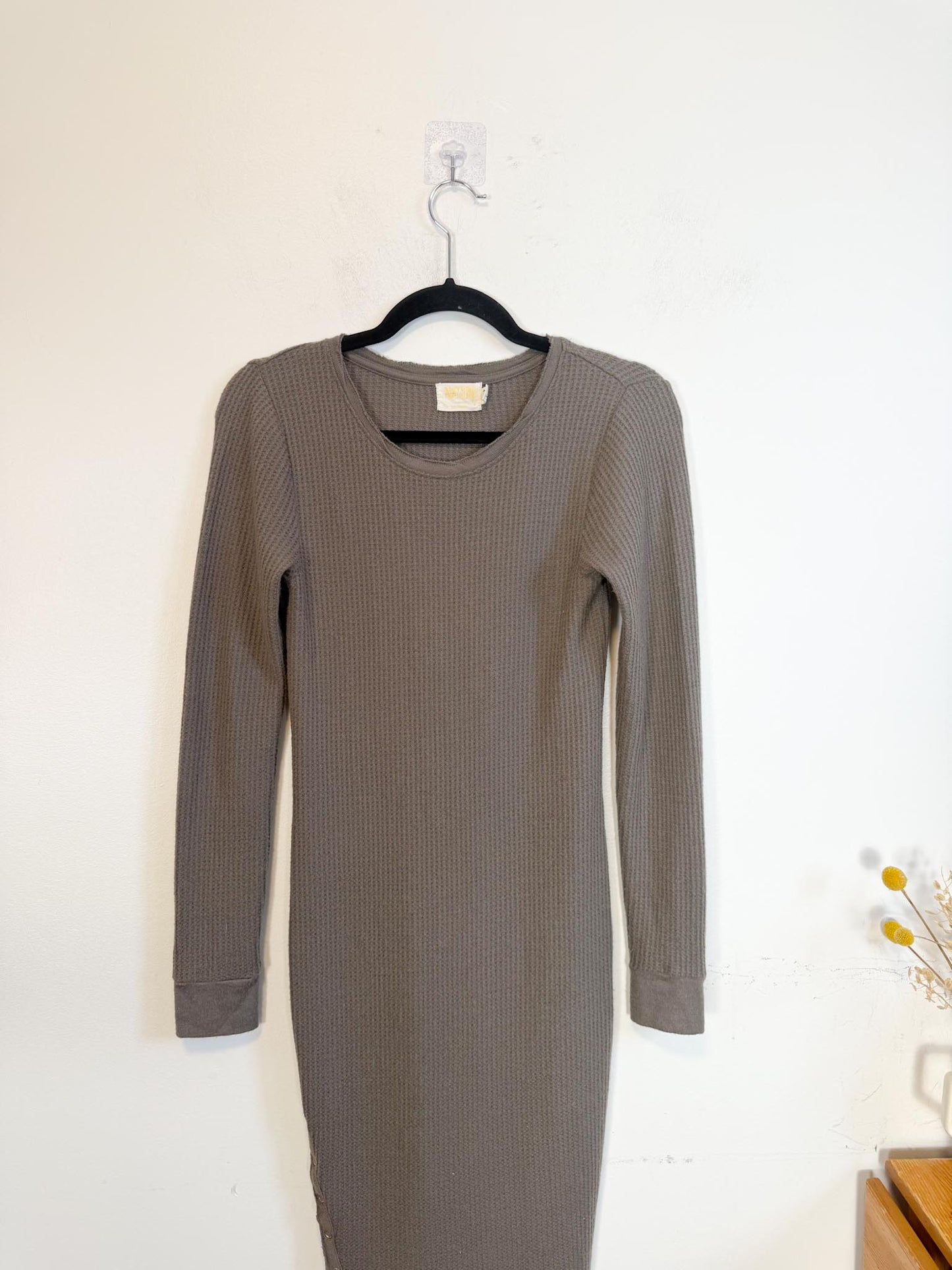 Nation LTD "Alanna Waffle Knit Dress in Grey" (Size S)