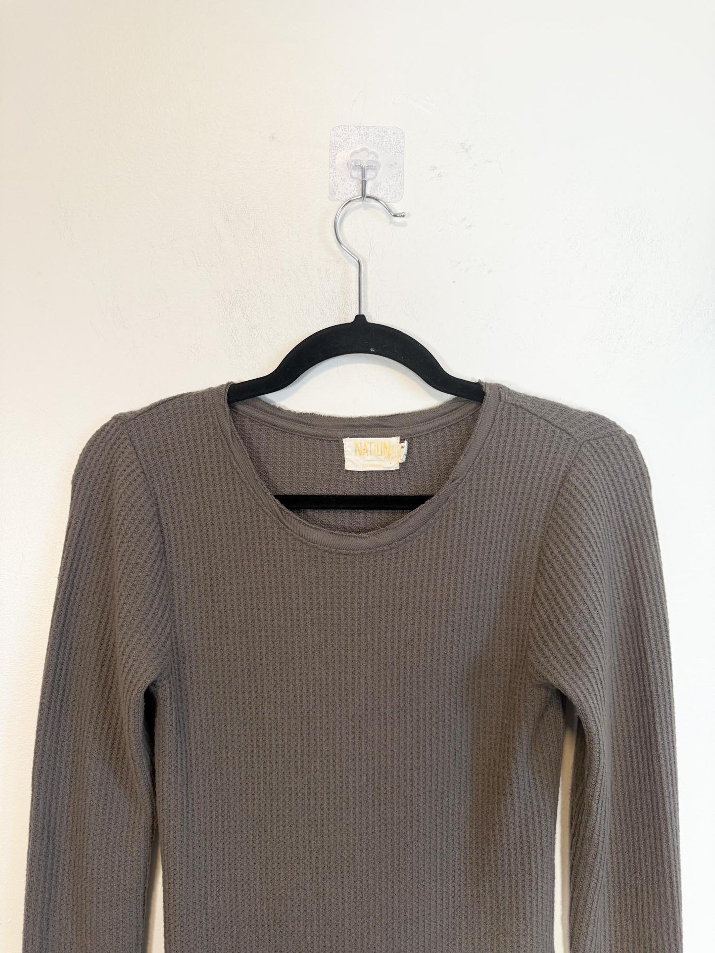 Nation LTD "Alanna Waffle Knit Dress in Grey" (Size S)