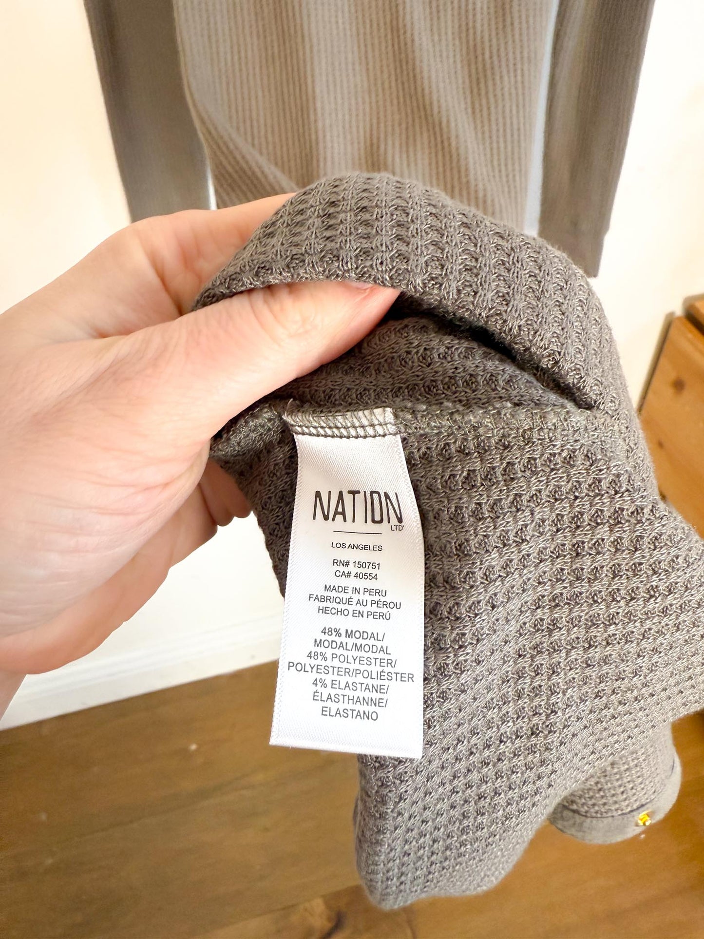 Nation LTD "Alanna Waffle Knit Dress in Grey" (Size S)