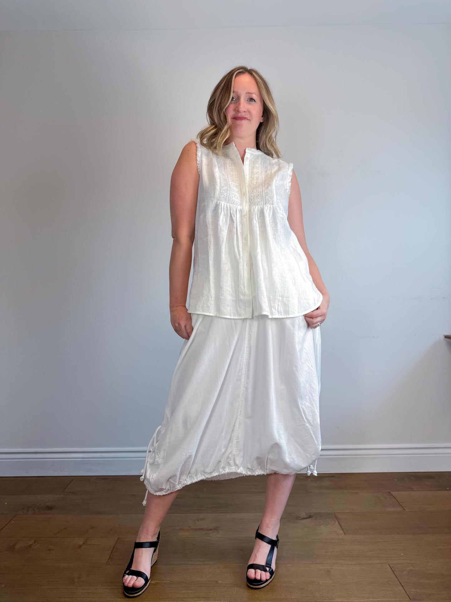 Free People "Picture Perfect Parachute Skirt in White" NWT (Size S-L)
