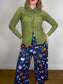 Numi Canadian "The Simone Button-Up Silk Blouse in Green" (Size M)