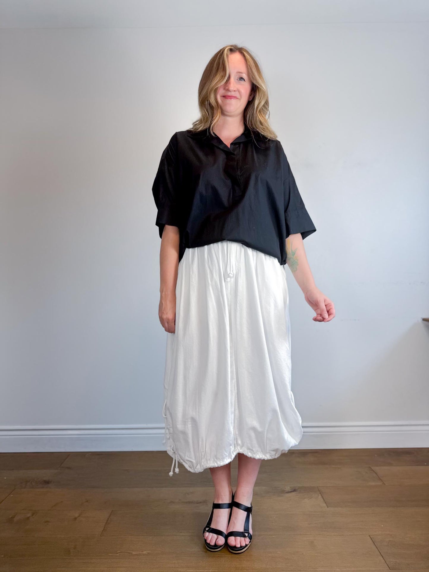 Free People "Picture Perfect Parachute Skirt in White" NWT (Size S-L)