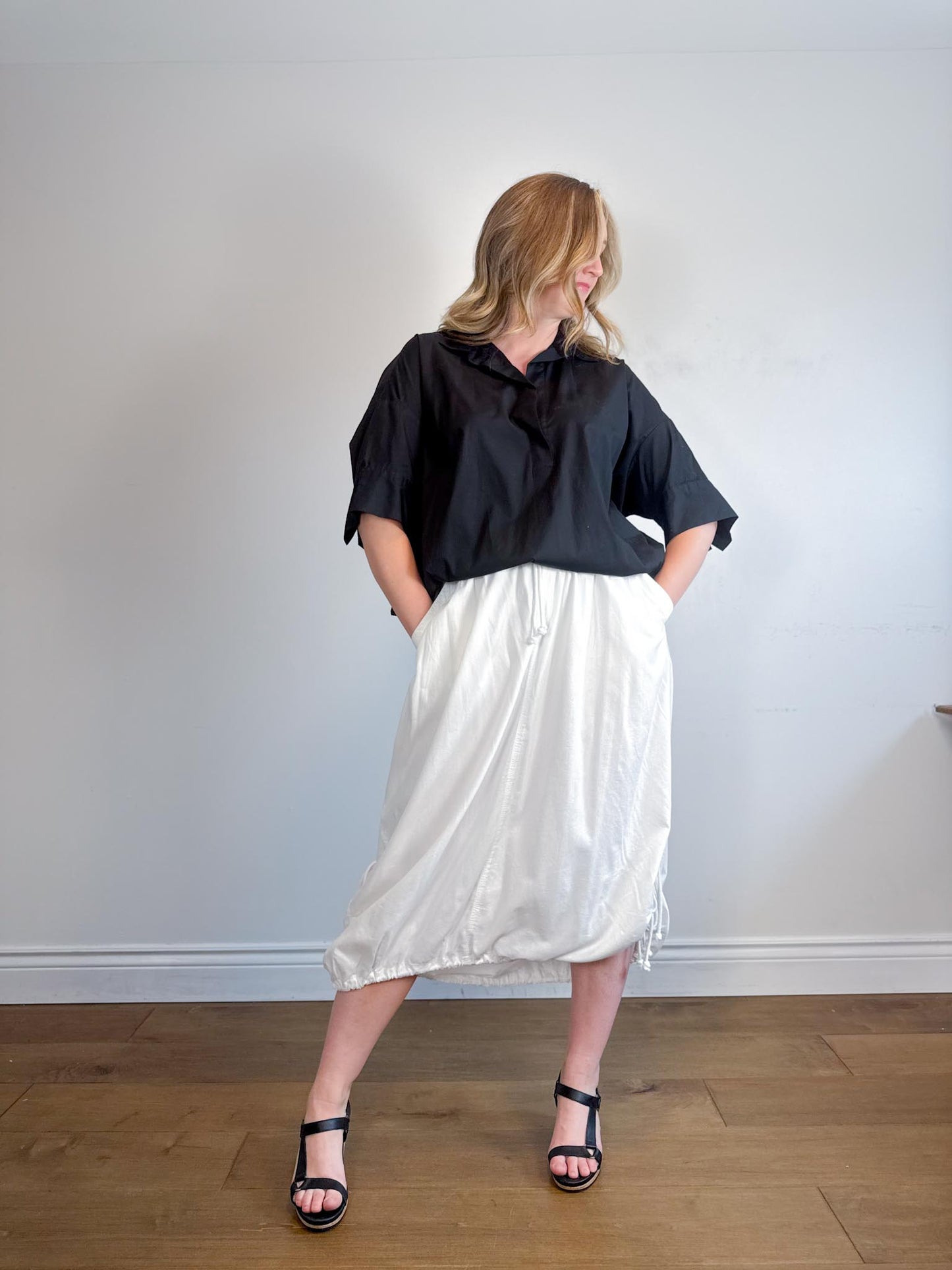 Free People "Picture Perfect Parachute Skirt in White" NWT (Size S-L)