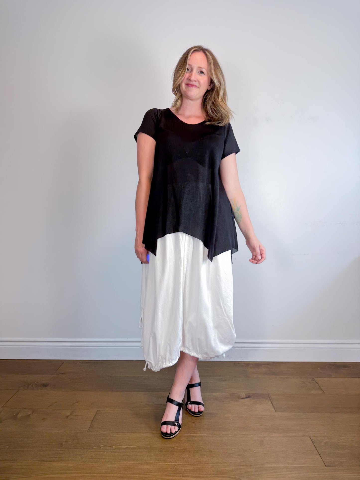 Free People "Picture Perfect Parachute Skirt in White" NWT (Size S-L)