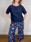 Eileen Fisher Linen Boxy Top in Navy Gingham (Size M)