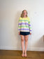 Olsen Striped Crewneck in Yellow/Green/Purple (Size XL)