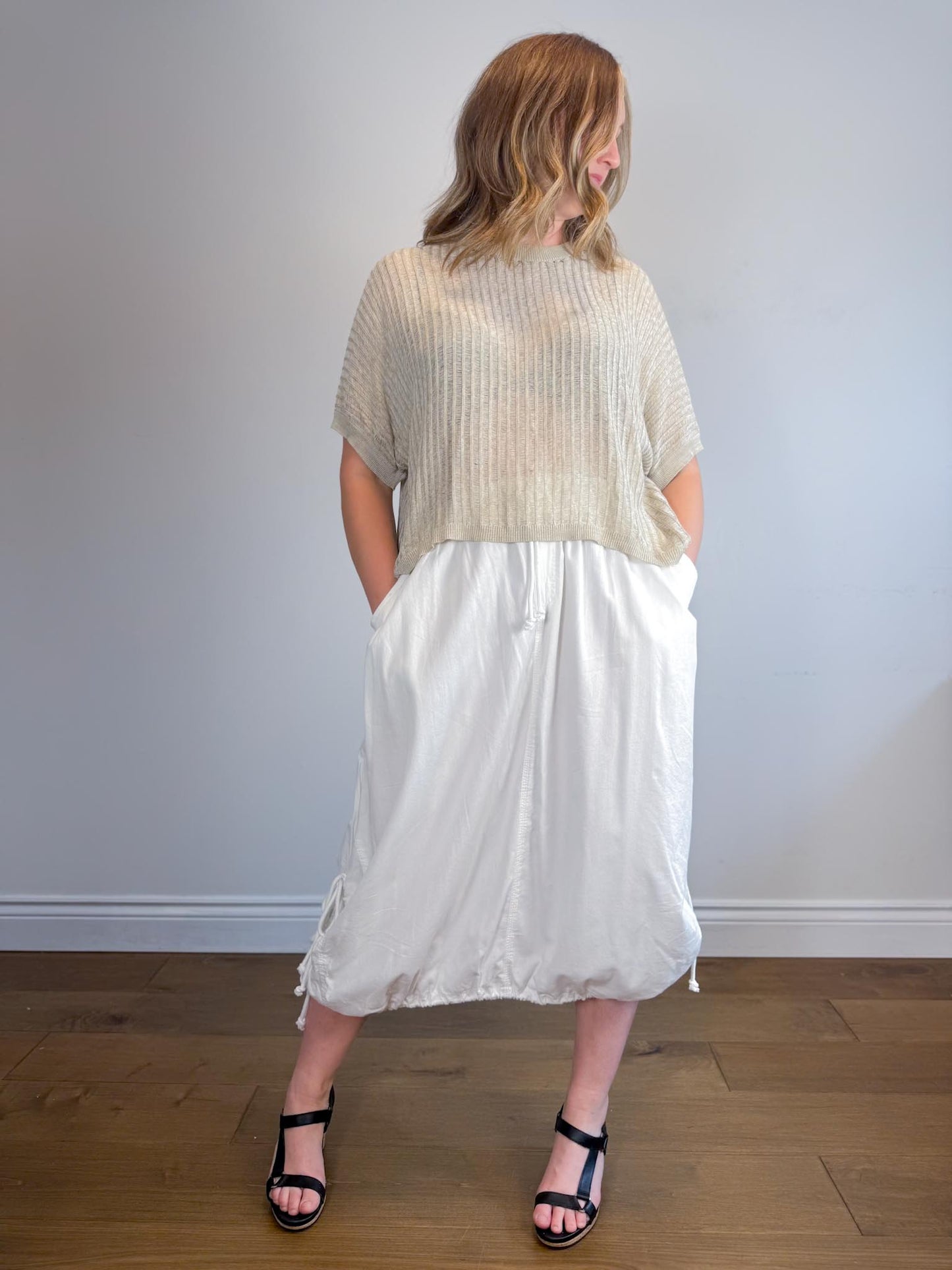 Free People "Picture Perfect Parachute Skirt in White" NWT (Size S-L)