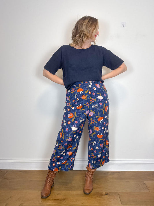 Princess Highway x ModCloth Linen Wide Leg Pants in Floral Print (Size 16)