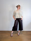 Phase Eight Wide Legged Cropped Linen Pants in Brown (Size M/L)