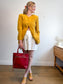 Vintage Silk Blazer in Mustard Print (Size S/M)