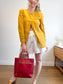 Vintage Silk Blazer in Mustard Print (Size S/M)