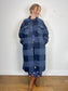 Roots "The Park Plaid Seymour Long Wool Coat in Navy" (Size XL)
