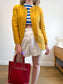 Vintage Silk Blazer in Mustard Print (Size S/M)