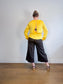 REISS Satin Long Sleeve Top in Yellow (Size 10)