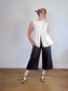 Phase Eight Wide Legged Cropped Linen Pants in Brown (Size M/L)