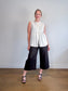 Phase Eight Wide Legged Cropped Linen Pants in Brown (Size M/L)