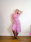 Faithful the Brand "Bellavista Midi Dress in Pink/Purple Floral" (Size L)