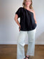 Banana Republic One Shoulder Linen Top in Black (Size L)