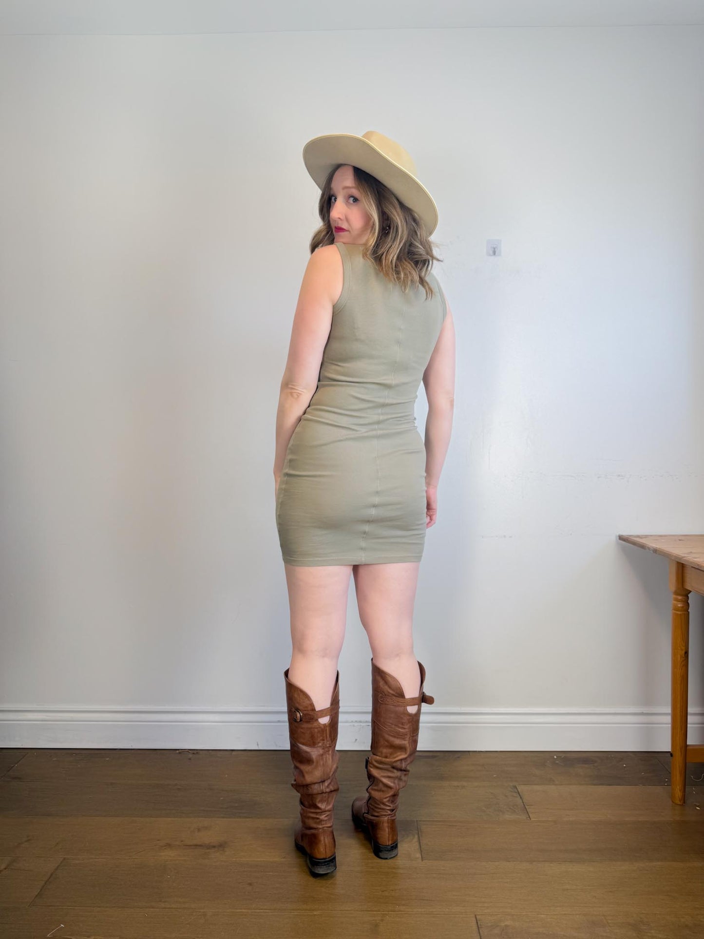 FLORE FLORE Sustainable "Esmé Dress in Mushroom" (Size M/L)