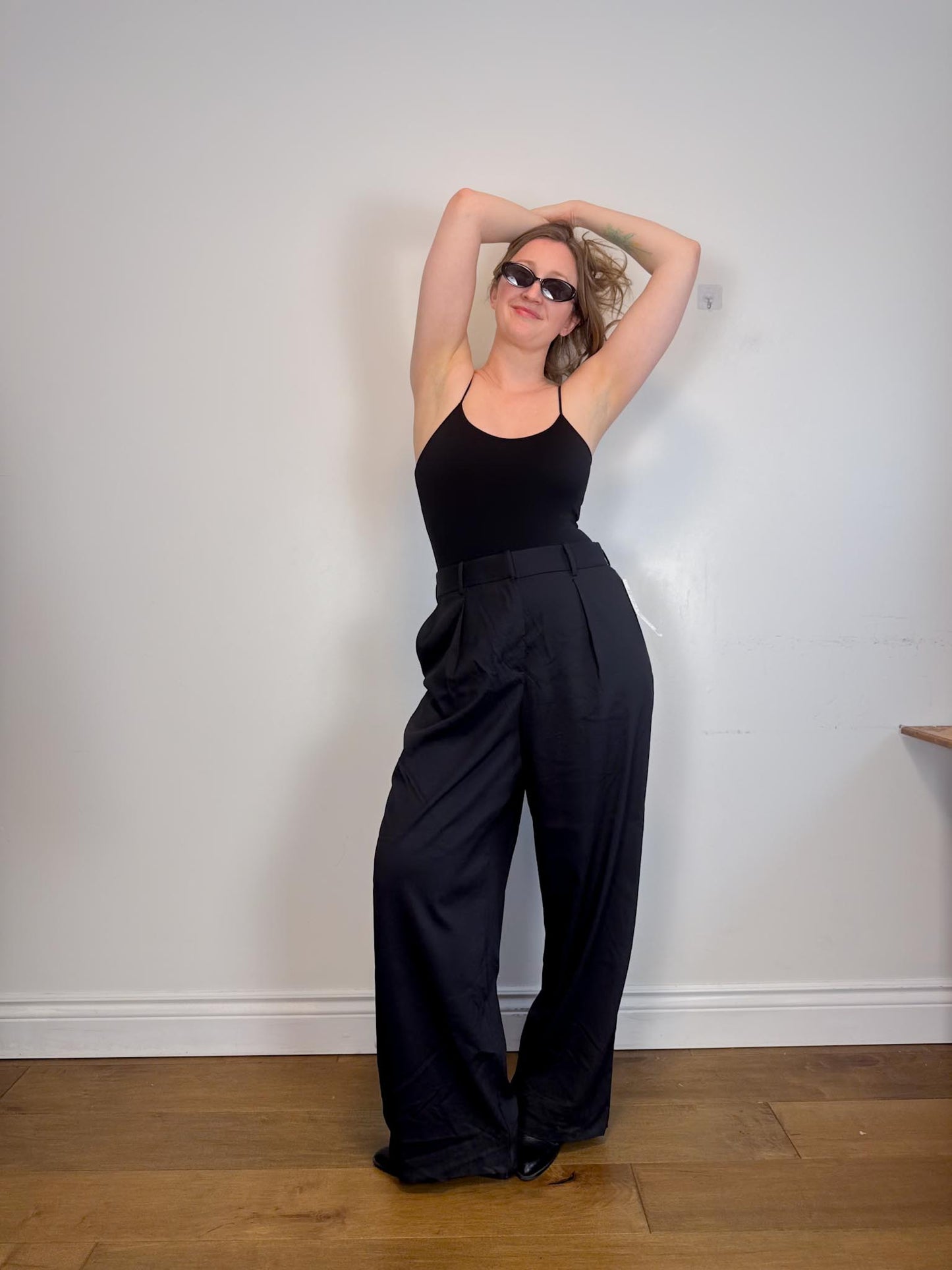 Lululemon "Pleat Front High Rise Trousers in Black" NWT (Size 14)