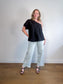 Banana Republic One Shoulder Linen Top in Black (Size L)