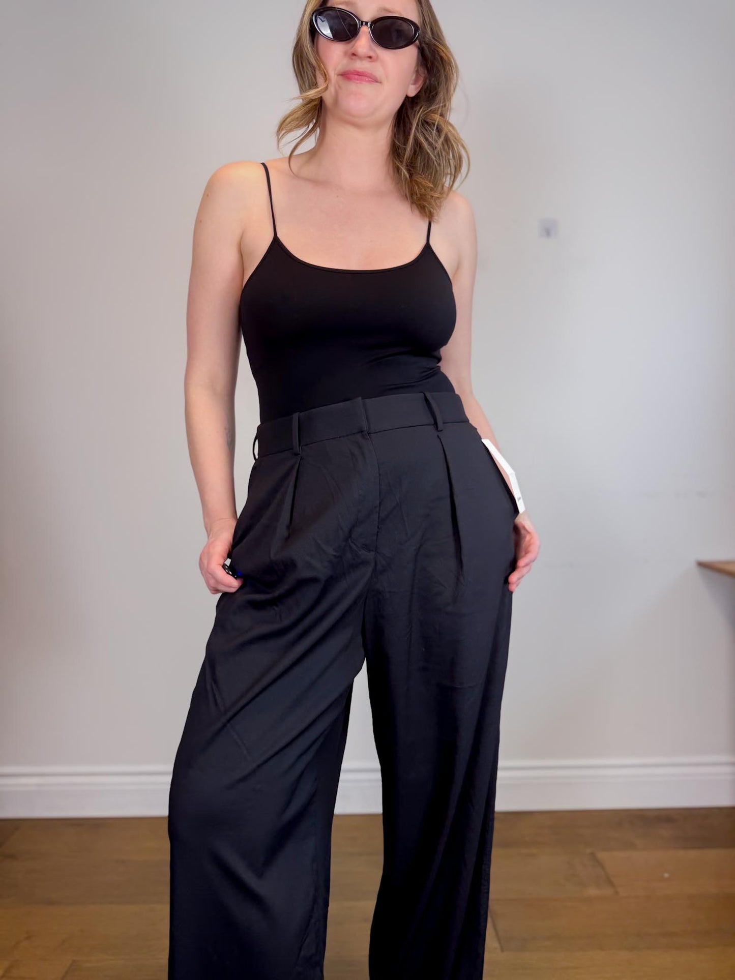 Lululemon "Pleat Front High Rise Trousers in Black" NWT (Size 14)