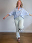 Banana Republic Striped Tunic Top in Blue/White (Size M)