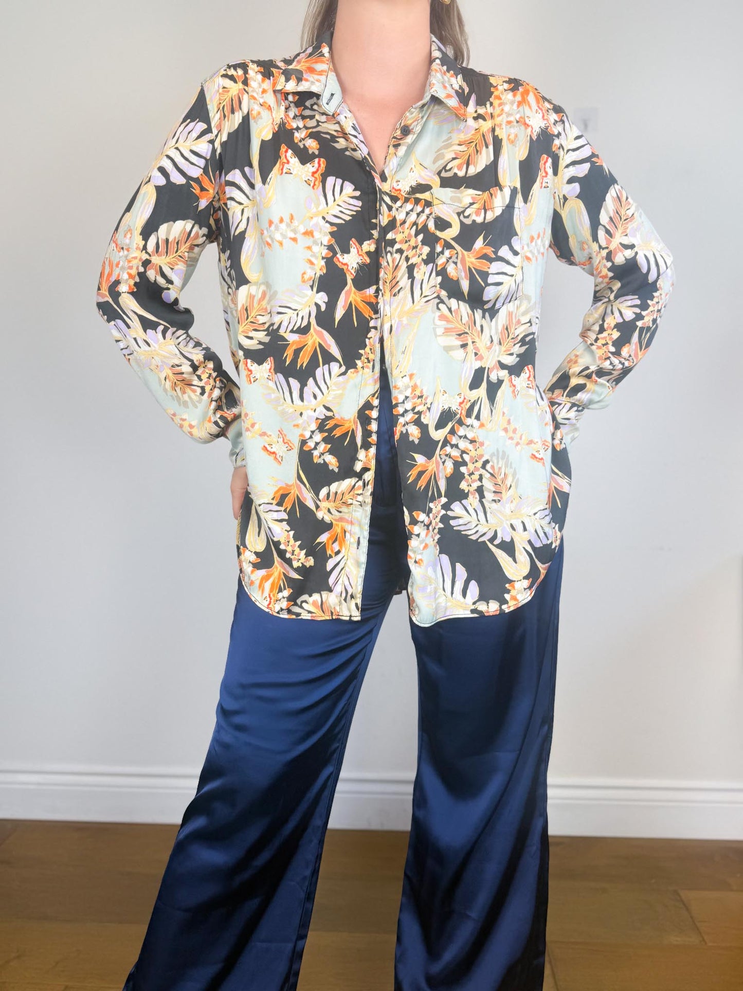 Free People Floral Blouse (Size L)