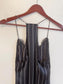 CAMI NYC "Racer Charmeuse Silk Camisole in Black/White Stripe " (Size S)