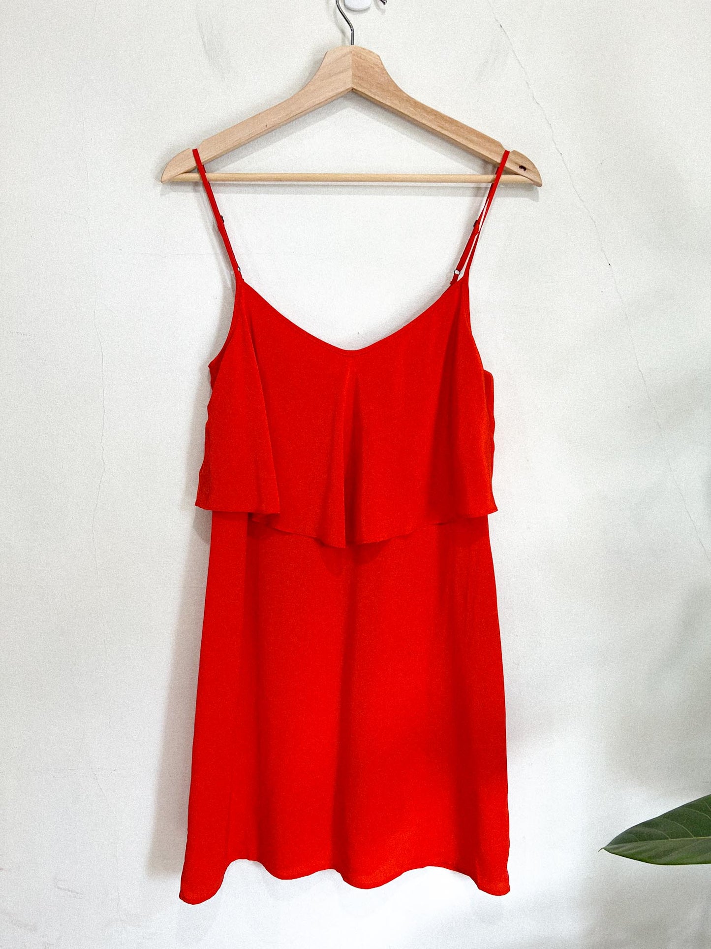 LAMADE "Silk Ruffle Tank Dress" in Orange (Size XS/S)