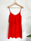 LAMADE "Silk Ruffle Tank Dress" in Orange (Size XS/S)