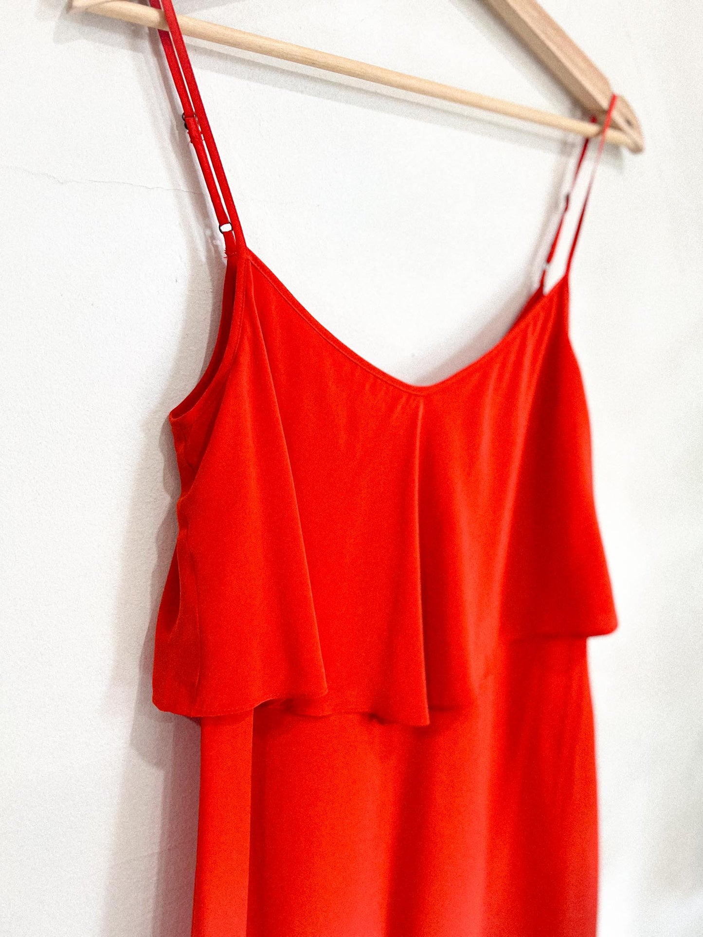 LAMADE "Silk Ruffle Tank Dress" in Orange (Size XS/S)