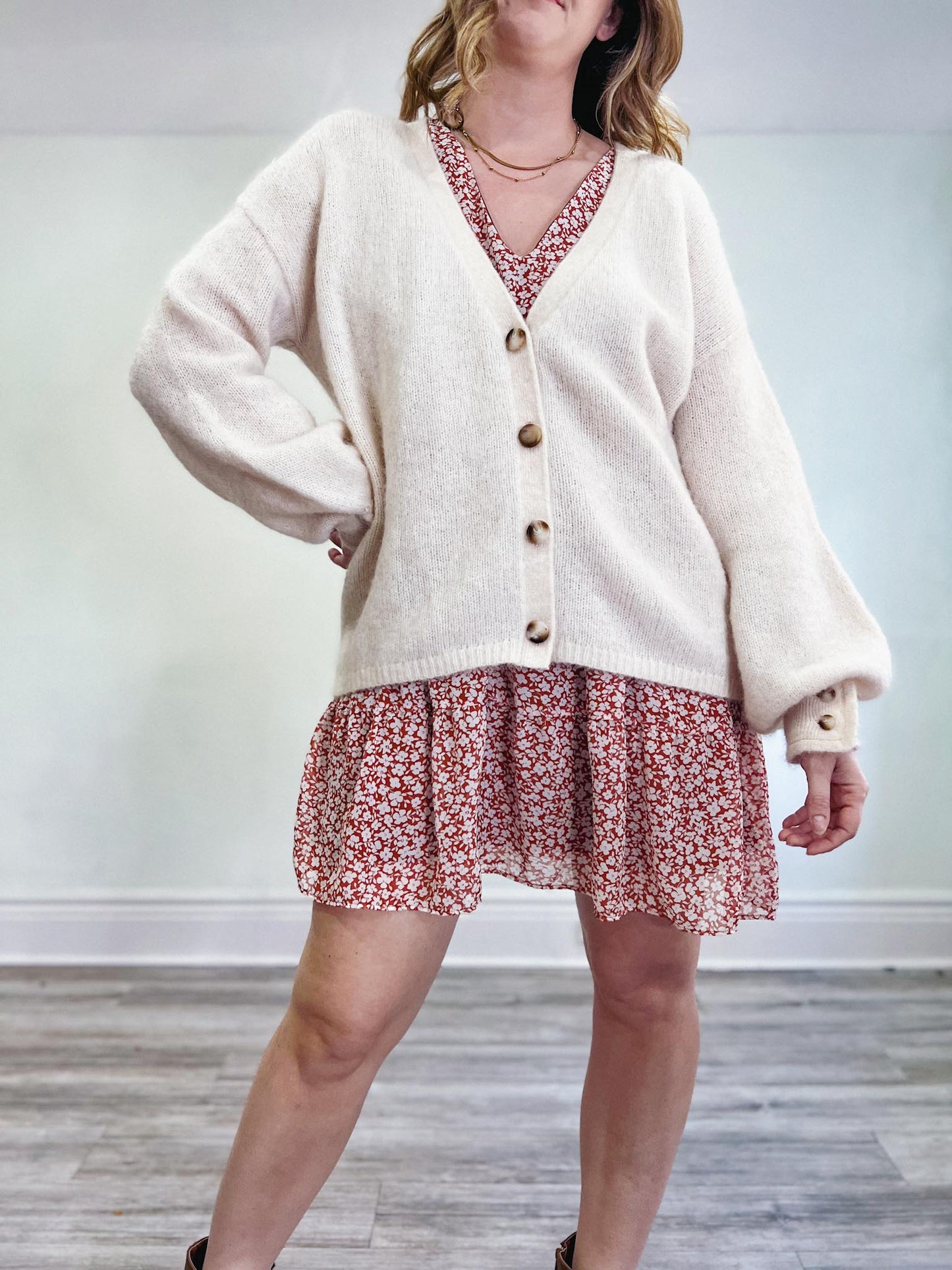 Sezane "Mia Cardigan in Natural" (Size M/L)