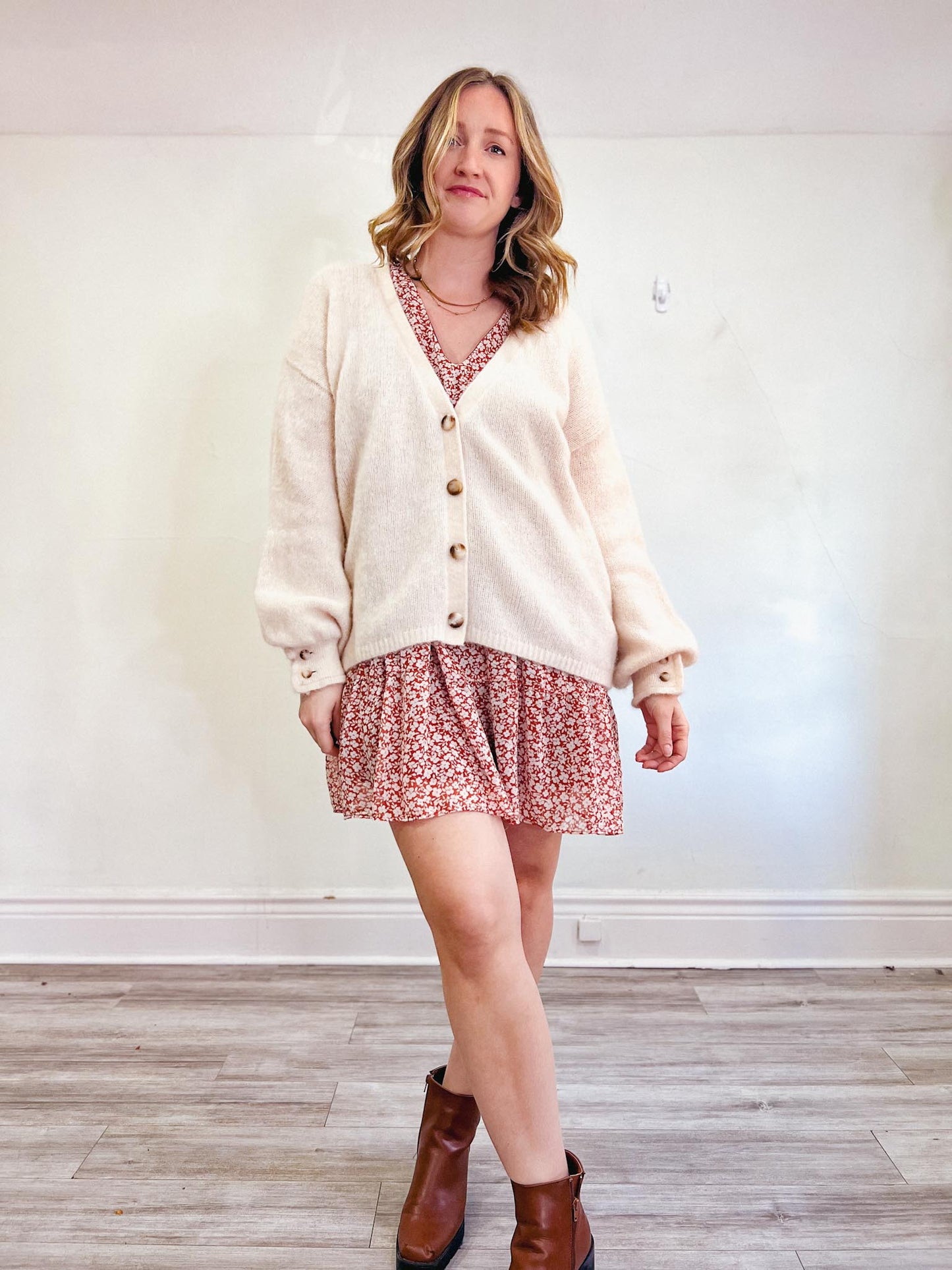 Sezane "Mia Cardigan in Natural" (Size M/L)