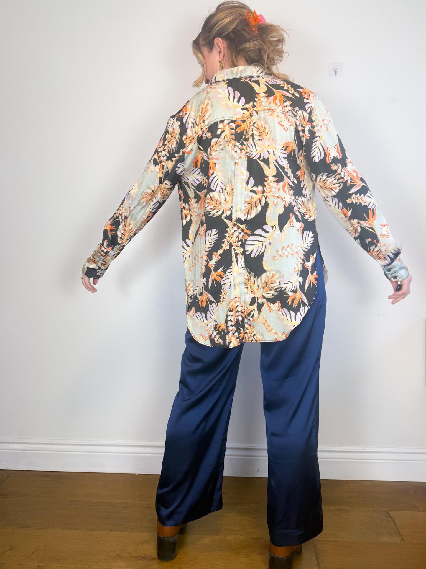 Free People Floral Blouse (Size L)