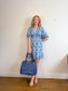 Part Two "SabrinnaPW Floral Dress in Blue/White" (Size M)