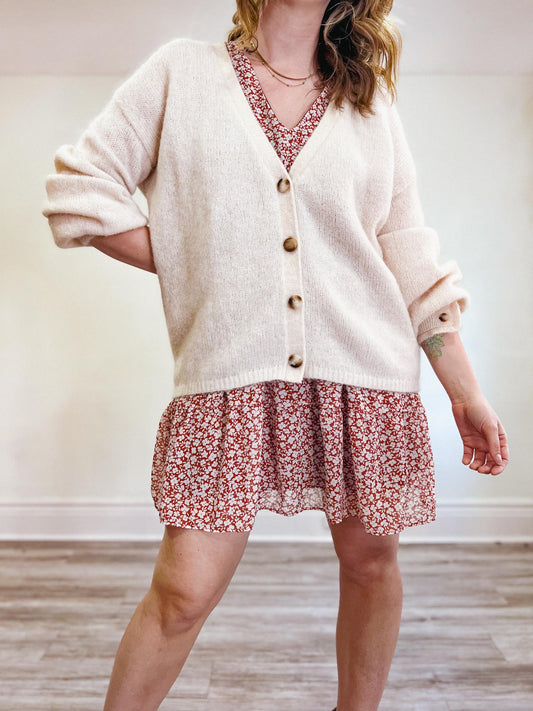 Sezane "Mia Cardigan in Natural" (Size M/L)